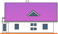 Tipska pritlična hiša z mansardo in kletjo 11&times;9 - zrcalna, južna fasada