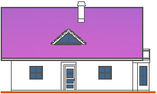 Tipska pritlična hiša z mansardo in kletjo 11&times;9 - zrcalna, severna fasada