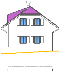 Tipska pritlična hiša z mansardo in kletjo 9&times;7 - osnovna, severna fasada