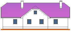 Tipska pritlična hiša 9×16 - osnovna, severna fasada