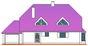Tipska pritlična hiša z mansardo 10&times;12 - osnovna, severna fasada