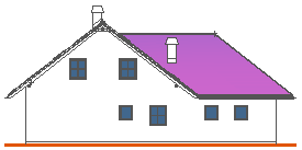 Tipska pritlična hiša z mansardo 12×15 - osnovna, južna fasada