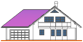Tipska pritlična hiša z mansardo 12×15 - osnovna, severna fasada