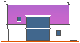 Tipska pritlična hiša z mansardo 9&times;13 - osnovna, južna fasada