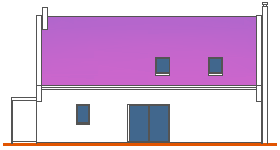 Tipska pritlična hiša z mansardo 9&times;13 - osnovna, severna fasada
